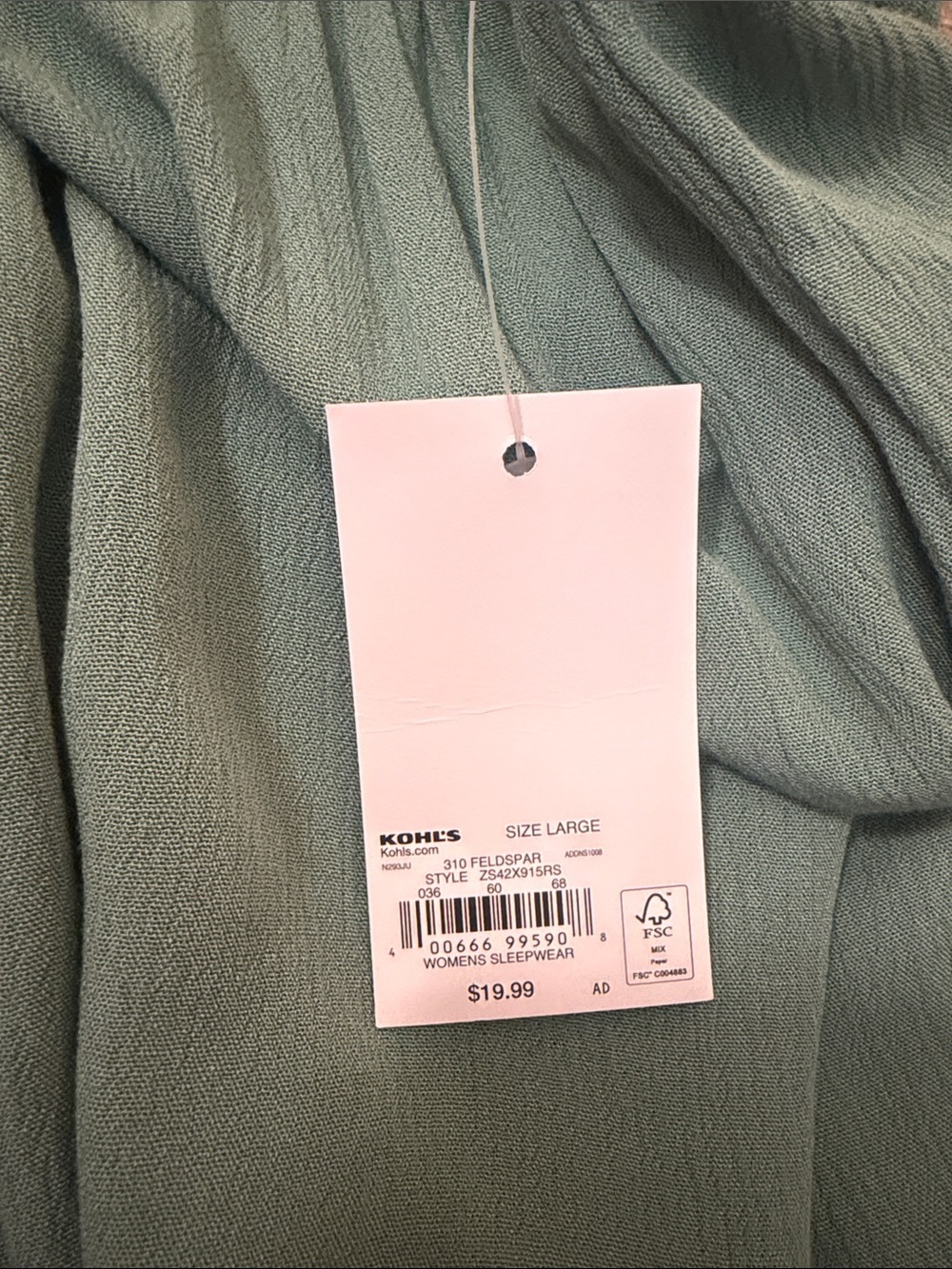 SONOMA Women's Elastic Waist Pull-On Pajama Shorts in Teal Green - Picture 6 of 6